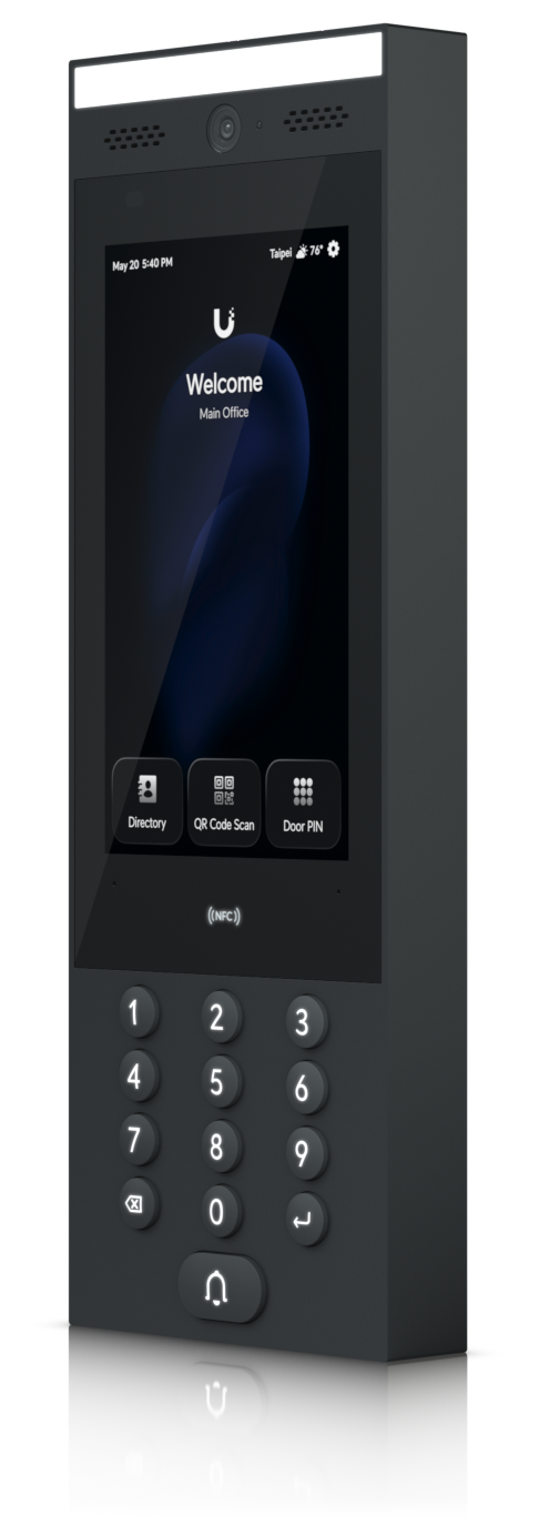 UniFi Access-intercompaneel met touchscreen en cijfertoetsen